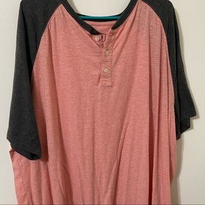 Men’s The Foundry Pink 3XLT T-shirt with buttons